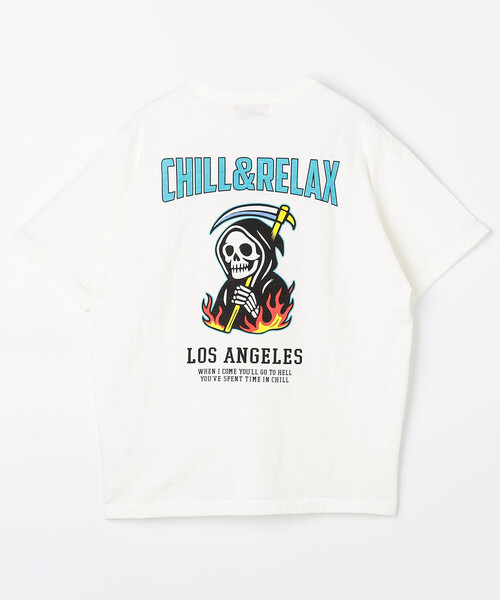 限定展開 CHILLAX/チラックス スラブ天竺プリントS/S TEE（Tシャツ