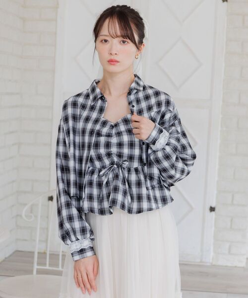 ems excite（エムズエキサイト）の「ビスチェ＆チェックSHセット（シャツ/ブラウス・レディース・ブラック系その他2/ブルー系その他2/ブラウン系その他2・FREE）」の15枚目の写真