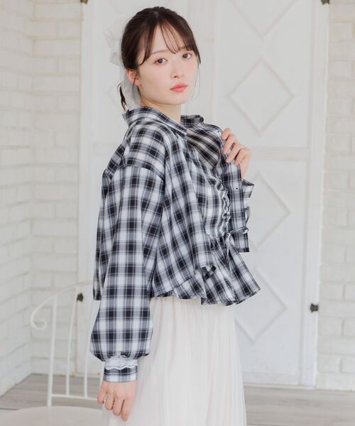 ems excite（エムズエキサイト）の「ビスチェ＆チェックSHセット（シャツ/ブラウス・レディース・ブラック系その他2/ブルー系その他2/ブラウン系その他2・FREE）」の14枚目の写真