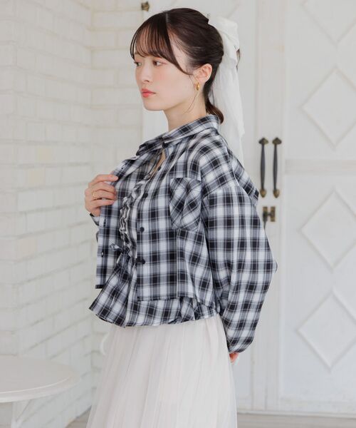 ems excite（エムズエキサイト）の「ビスチェ＆チェックSHセット（シャツ/ブラウス・レディース・ブラック系その他2/ブルー系その他2/ブラウン系その他2・FREE）」の12枚目の写真