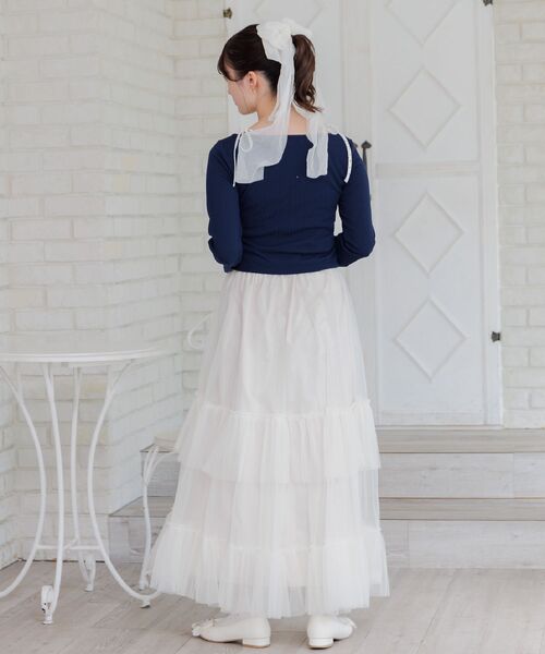 ems excite(エムズエキサイト)の「肩リボンレイヤード風CT(Tシャツ/カットソー・レディース・ピンク/ダークブルー/ブラック・FREE)」の15枚目の写真