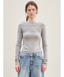 back scoop neck long sleeves (melange gray)
