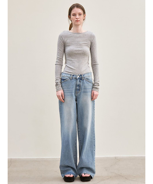 le(ル)の「back scoop neck long sleeves (melange gray)(Tシャツ/カットソー・レディース・その他・FREE)」の3枚目の写真