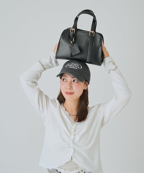 mystic(ミスティック)の「【WEB限定 / @sktnnm企画】リップチャーム付きminiボストンBAG(ボストンバッグ・レディース・アイボリー/ブラック・ONE SIZE)」の8枚目の写真