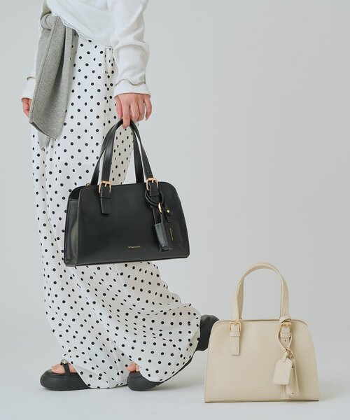 mystic(ミスティック)の「【WEB限定 / @sktnnm企画】リップチャーム付きminiボストンBAG(ボストンバッグ・レディース・アイボリー/ブラック・ONE SIZE)」の9枚目の写真