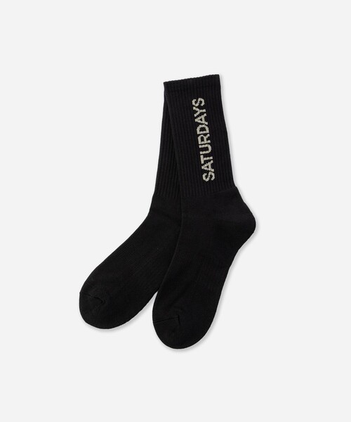 Saturdays NYC(サタデーズ ニューヨークシティ )の「Logo Socks(ソックス/靴下・メンズ・ホワイト/ブラック・FREE)」の2枚目の写真