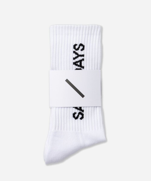Saturdays NYC(サタデーズ ニューヨークシティ )の「Logo Socks(ソックス/靴下・メンズ・ホワイト/ブラック・FREE)」の3枚目の写真