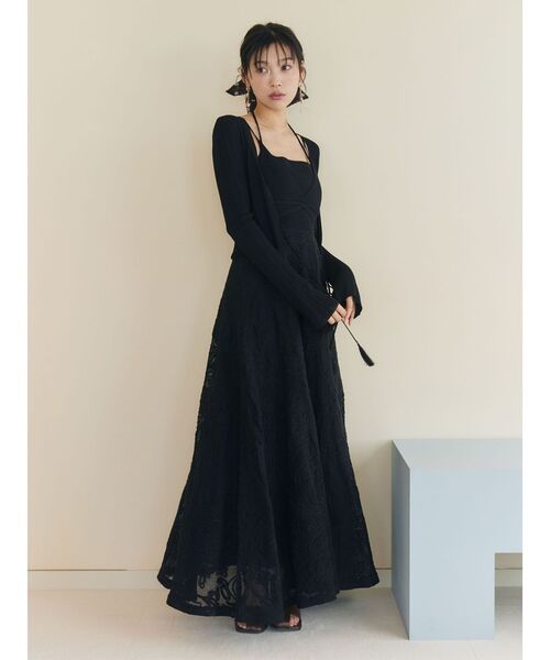 LAGUNAMOON(ラグナムーン)の「タッセルリボンリブカーディガン 【夏服】(カーディガン/ボレロ・レディース・ブラック/ブラウン/ホワイト・FREE)」の8枚目の写真