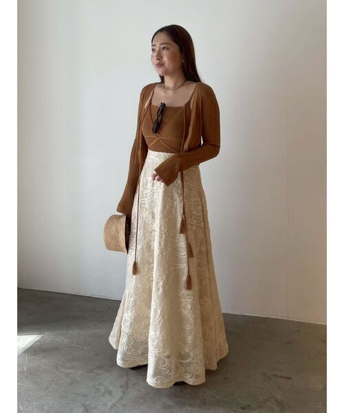 LAGUNAMOON(ラグナムーン)の「タッセルリボンリブカーディガン 【夏服】(カーディガン/ボレロ・レディース・ブラック/ブラウン/ホワイト・FREE)」の22枚目の写真