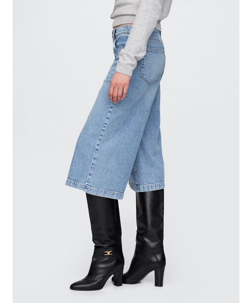 GAP(ギャップ)の「ハイライズ キュロットデニム(デニムパンツ・レディース・ライトインディゴブルー・30/29/28/27/26/25/24/23)」の2枚目の写真