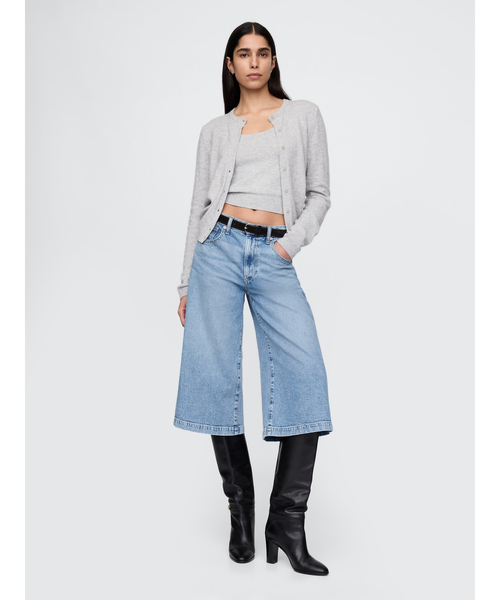 GAP(ギャップ)の「ハイライズ キュロットデニム(デニムパンツ・レディース・ライトインディゴブルー・30/29/28/27/26/25/24/23)」の4枚目の写真