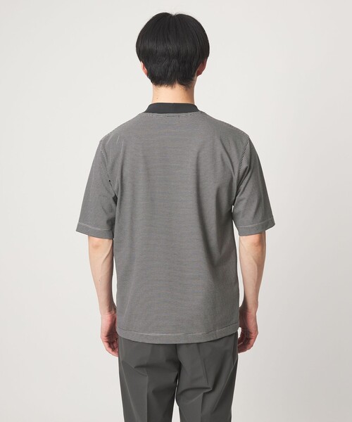 A+ COOL ミジンボーダー ビズ クルーネック カットソー Tシャツ -接触
