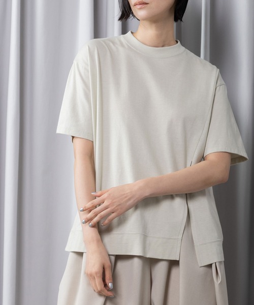 MARECHAL TERRE（マルシャルテル）の「ベーシックTシャツ（Tシャツ/カットソー・レディース・ブラック/ライトベージュ/オフホワイト/ライトグレー/ネイビー・MEDIUM）」の11枚目の写真