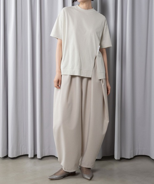 MARECHAL TERRE（マルシャルテル）の「ベーシックTシャツ（Tシャツ/カットソー・レディース・ブラック/ライトベージュ/オフホワイト/ライトグレー/ネイビー・MEDIUM）」の16枚目の写真