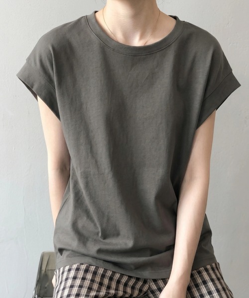 yuue' ( wear )(ユーイ)の「クルーネックフレンチスリーブTシャツ(Tシャツ/カットソー・レディース・チャコールグレー/ブラック/ホワイト・L/M)」の15枚目の写真