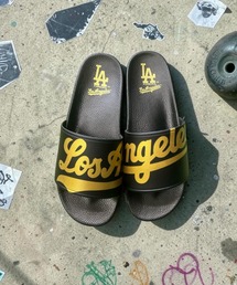 MLB(ドジャース) シャワーサンダル17_BK×GD・XL