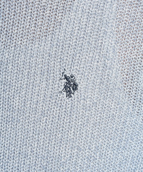 U.S. POLO ASSN.(ユーエスポロアッスン)の「U.S. POLO ASSN. (ユーエスポロアッスン) サマーニット カーディガン 半袖 PLM62402 ワンポイント ロゴ刺繍 襟付き ユニセックス(カーディガン/ボレロ・メンズ・グレー/ブルー・M/L/LL)」の5枚目の写真