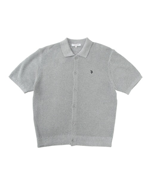 U.S. POLO ASSN.(ユーエスポロアッスン)の「U.S. POLO ASSN. (ユーエスポロアッスン) サマーニット カーディガン 半袖 PLM62402 ワンポイント ロゴ刺繍 襟付き ユニセックス(カーディガン/ボレロ・メンズ・グレー/ブルー・M/L/LL)」の8枚目の写真