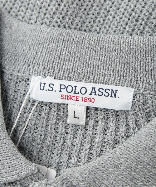 U.S. POLO ASSN.(ユーエスポロアッスン)の「U.S. POLO ASSN. (ユーエスポロアッスン) サマーニット カーディガン 半袖 PLM62402 ワンポイント ロゴ刺繍 襟付き ユニセックス(カーディガン/ボレロ・メンズ・グレー/ブルー・M/L/LL)」の13枚目の写真