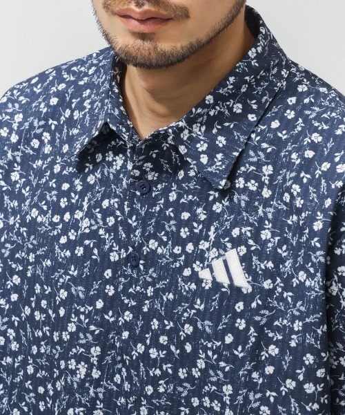 adidas（アディダス）の「アディダス adidas マイクロフローラルプリントSSシャツ（シャツ/ブラウス・メンズ・ホワイト/ネイビー/ブルー・LL/L/M/S/3L/4L）」の6枚目の写真