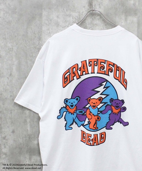 Grateful Dead（グレイトフルデッド）の「メンズ GRATEFUL DEAD グレイトフルデッド オーバーサイズＴシャツ（Tシャツ/カットソー・メンズ・ブラック/パープル/グリーン系その他/オレンジ/ベージュ系その他/ホワイト系その他3/ホワイト系その他/ブラック系その他/杢グレー/ホワイト系その他2/チャコールグレー/ダークグリーン/オフホワイト/グレー系その他・M/L/XL）」の2枚目の写真