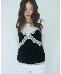 Velvet lace camisole/ベロアレースキャミソール