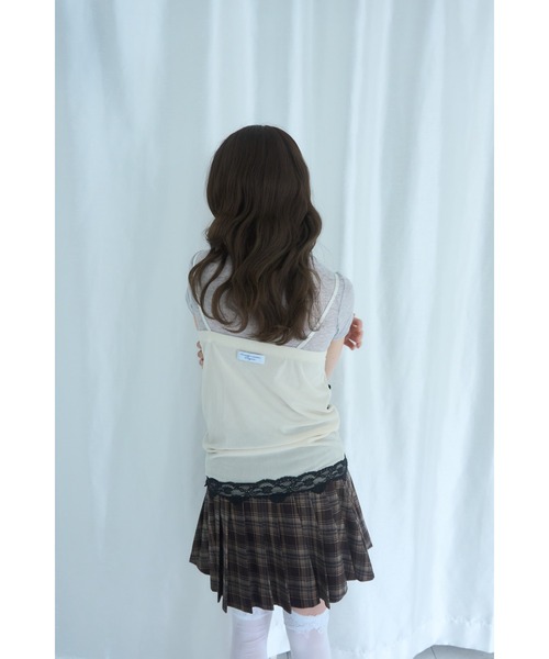 Smyeon(スミョン)の「Velvet lace camisole/ベロアレースキャミソール(キャミソール・レディース・ピンク/オフホワイト/ブラック・FREE)」の10枚目の写真
