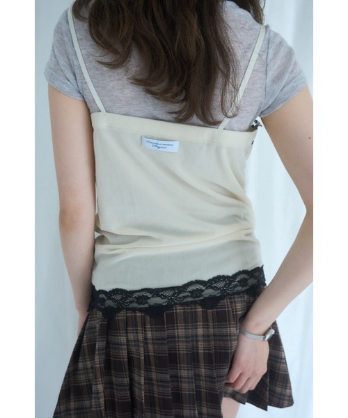 Smyeon(スミョン)の「Velvet lace camisole/ベロアレースキャミソール(キャミソール・レディース・ピンク/オフホワイト/ブラック・FREE)」の11枚目の写真