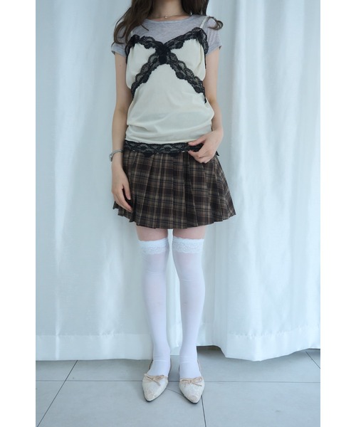 Smyeon(スミョン)の「Velvet lace camisole/ベロアレースキャミソール(キャミソール・レディース・ピンク/オフホワイト/ブラック・FREE)」の22枚目の写真