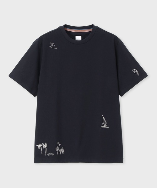 Paul Smith(ポールスミス)の「"Travel Stories" エンブロイダード Tシャツ / 163521 919T(Tシャツ/カットソー・メンズ・グリーン/キナリ/ネイビー・XX-LARGE/X-LARGE/LARGE/MEDIUM/SMALL)」の1枚目の写真