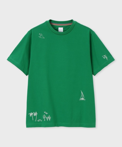 Paul Smith(ポールスミス)の「"Travel Stories" エンブロイダード Tシャツ / 163521 919T(Tシャツ/カットソー・メンズ・グリーン/キナリ/ネイビー・XX-LARGE/X-LARGE/LARGE/MEDIUM/SMALL)」の3枚目の写真