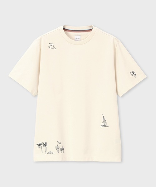 Paul Smith(ポールスミス)の「"Travel Stories" エンブロイダード Tシャツ / 163521 919T(Tシャツ/カットソー・メンズ・グリーン/キナリ/ネイビー・XX-LARGE/X-LARGE/LARGE/MEDIUM/SMALL)」の2枚目の写真