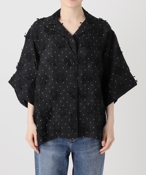 Spick & Span(スピックアンドスパン)の「crinkle crinkle crinkle dot 3D embroidery open collar shirt(シャツ/ブラウス・レディース・ブラック・FREE)」の19枚目の写真