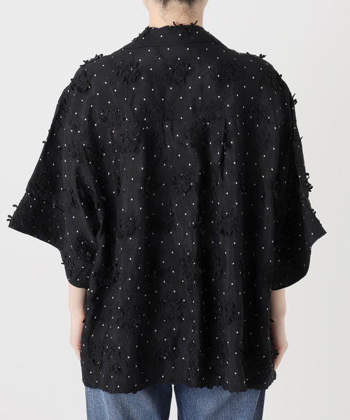 Spick & Span(スピックアンドスパン)の「crinkle crinkle crinkle dot 3D embroidery open collar shirt(シャツ/ブラウス・レディース・ブラック・FREE)」の2枚目の写真