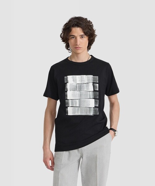 メンズ プリント オーガニックコットン 半袖 アーティスト Tシャツ