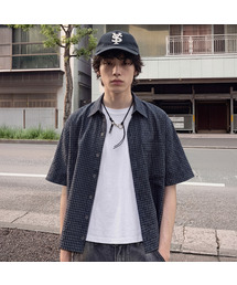 ANOLORCODE（アノローコード）の「リミットチェッククロップ半袖シャツ (2カラー)（シャツ/ブラウス）」