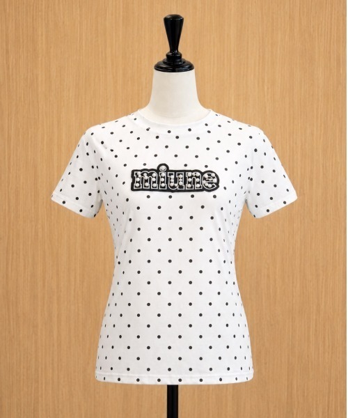 miune(ミューヌ)の「ロゴドットTee(Tシャツ/カットソー・レディース・アイボリー/ブラック/グレー・FREE)」の2枚目の写真