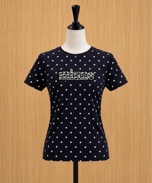 miune(ミューヌ)の「ロゴドットTee(Tシャツ/カットソー・レディース・アイボリー/ブラック/グレー・FREE)」の3枚目の写真
