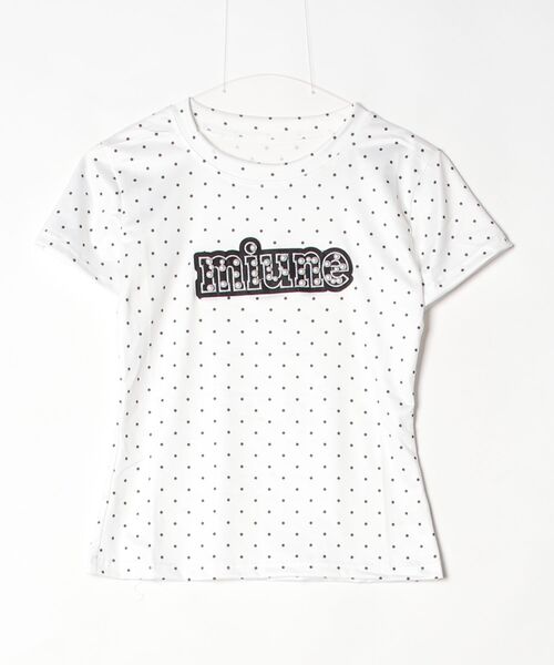 miune(ミューヌ)の「ロゴドットTee(Tシャツ/カットソー・レディース・アイボリー/ブラック/グレー・FREE)」の16枚目の写真