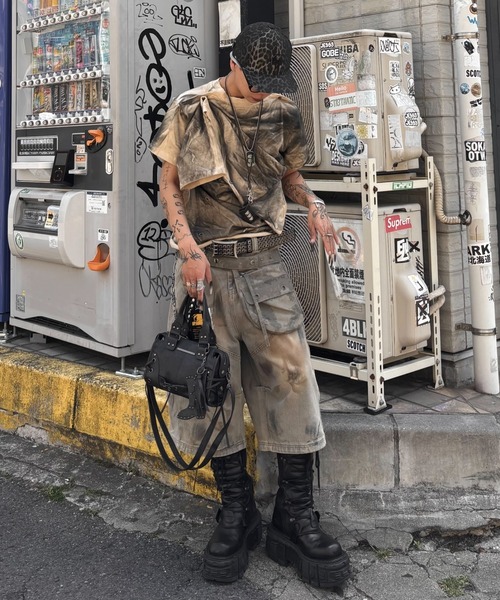 Never mind the XU(ネバーマインドザエックスユー)の「【Never mind the XU】vintage wash buggy half pants / 【ネバーマインド ザ エックスユー】ビンテージウォッシュバギーハーフデニムパンツ(デニムパンツ・メンズ・ブラウン・M)」の7枚目の写真