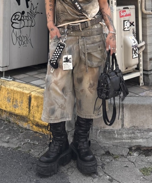 Never mind the XU(ネバーマインドザエックスユー)の「【Never mind the XU】vintage wash buggy half pants / 【ネバーマインド ザ エックスユー】ビンテージウォッシュバギーハーフデニムパンツ(デニムパンツ・メンズ・ブラウン・M)」の10枚目の写真