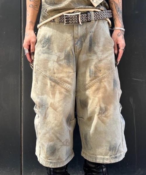 Never mind the XU(ネバーマインドザエックスユー)の「【Never mind the XU】vintage wash buggy half pants / 【ネバーマインド ザ エックスユー】ビンテージウォッシュバギーハーフデニムパンツ(デニムパンツ・メンズ・ブラウン・M)」の17枚目の写真