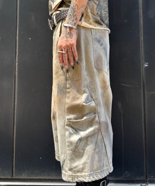 Never mind the XU(ネバーマインドザエックスユー)の「【Never mind the XU】vintage wash buggy half pants / 【ネバーマインド ザ エックスユー】ビンテージウォッシュバギーハーフデニムパンツ(デニムパンツ・メンズ・ブラウン・M)」の16枚目の写真
