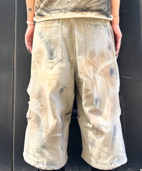 Never mind the XU(ネバーマインドザエックスユー)の「【Never mind the XU】vintage wash buggy half pants / 【ネバーマインド ザ エックスユー】ビンテージウォッシュバギーハーフデニムパンツ(デニムパンツ・メンズ・ブラウン・M)」の15枚目の写真