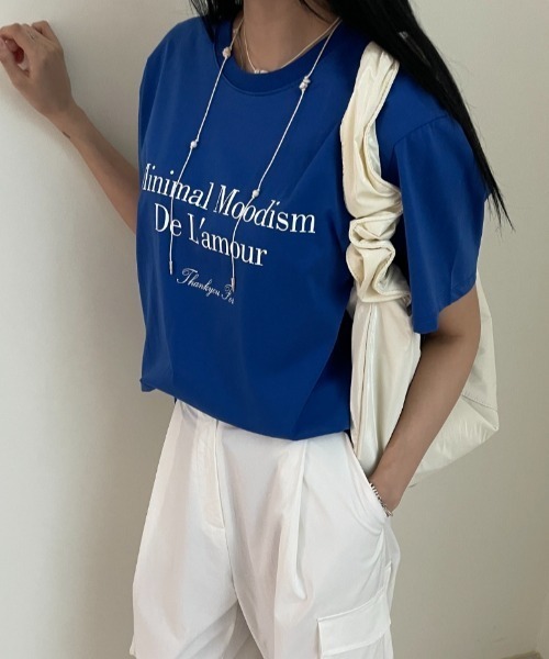 【綿100%】カラバリ豊富 ロゴフロントプリントTee/Tシャツ