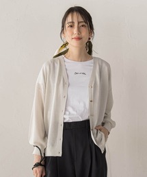Droite lautreamont（ドロワットロートレアモン）の「【WEB限定】ひんやりUV Vネックビジュカーデ（カーディガン/ボレロ）」