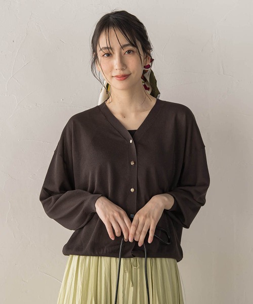 Droite lautreamont（ドロワットロートレアモン）の「【WEB限定】ひんやりUV Vネックビジュカーデ（カーディガン/ボレロ・レディース・オフホワイト/チャコールグレー/ピンク・M）」の16枚目の写真