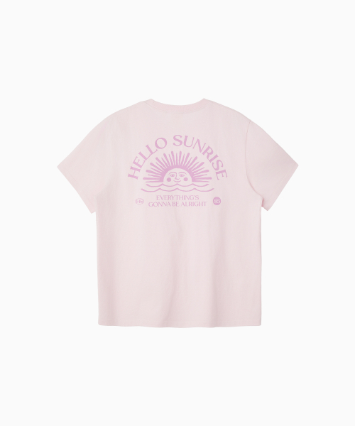HELLO SUNRISE（ハローサンライズ）の「HS OG Logo Tee_Light Pink（Tシャツ/カットソー・レディース・ライトピンク・LARGE/X-LARGE/SMALL/MEDIUM/X-SMALL）」の3枚目の写真