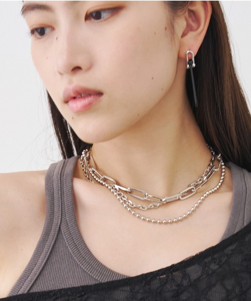 SOEMIN(ソミン)の「Triple-strand short chain necklace/3連ネックレス(ネックレス・レディース・シルバー・FREE)」の1枚目の写真