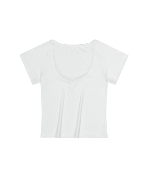 MOAA（モア）の「Slant Button Rib Tee (White)（Tシャツ/カットソー・レディース・その他・FREE）」の3枚目の写真